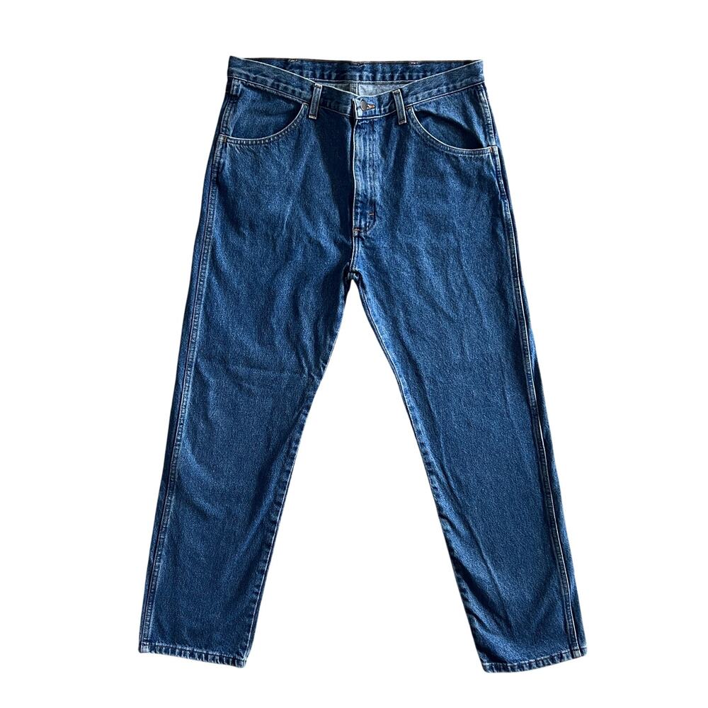 Rustler Classic Blue Denim Jeans Men’s 36x32 Straight Leg Medium Wash